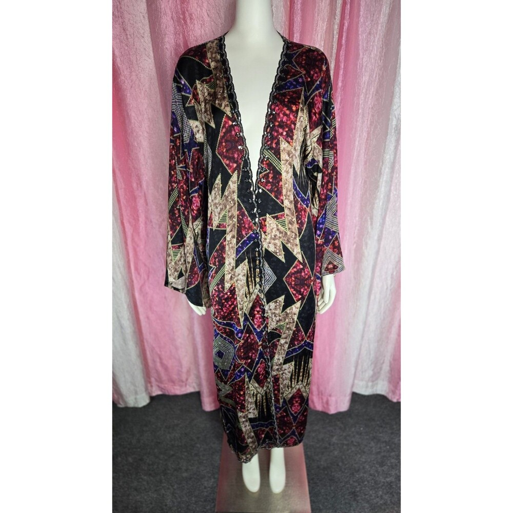Suki So Artsy Colorful Sequin Greek Goddess Kimono Robe One Size